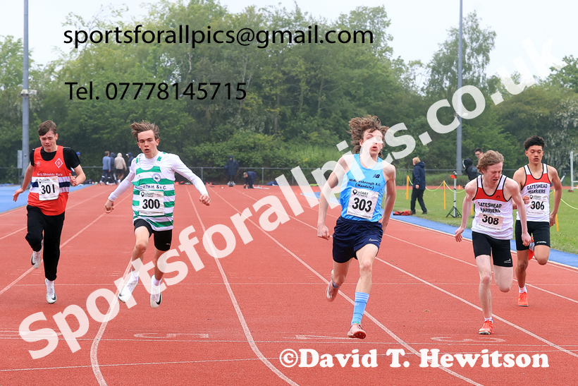 100 metres, 2026 North Eastern Track and Field Champs, Shildon, County Durham. Photo: David T. Hewitson/Sports for All Pics